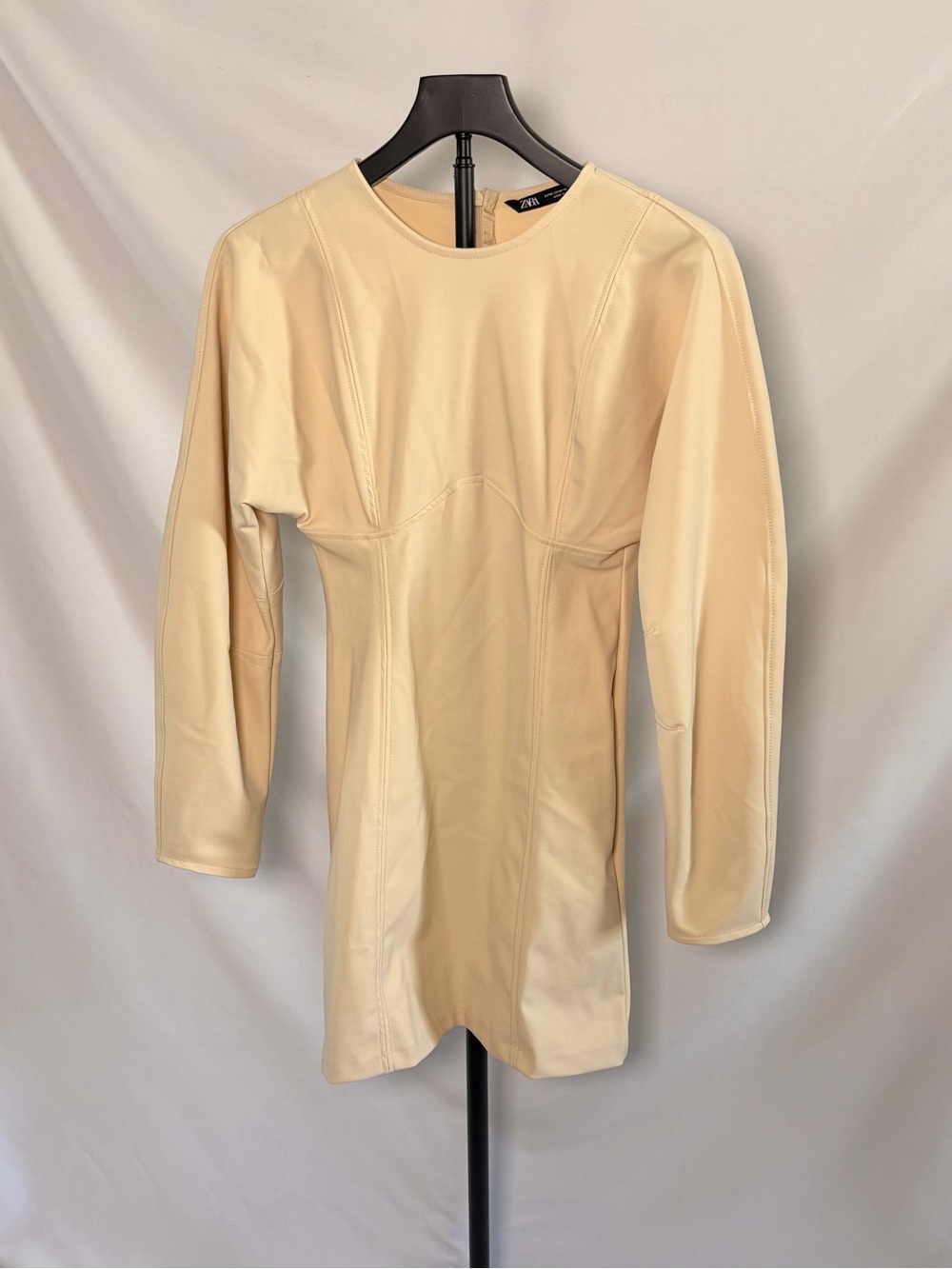 NWOT - Zara Cream Long Sleeve Mini Dress - Size M